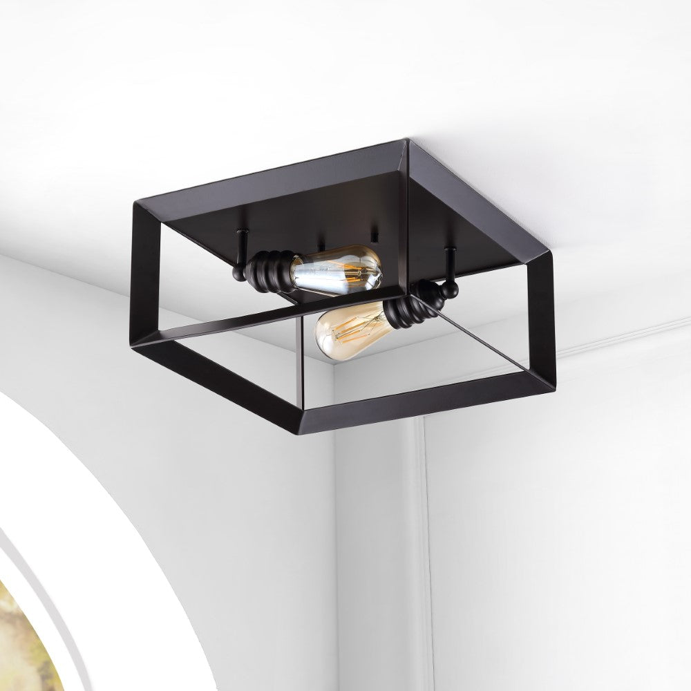 Bruckeolm 13" 2-Light Iron Modern Farmhouse LED Flush Mount