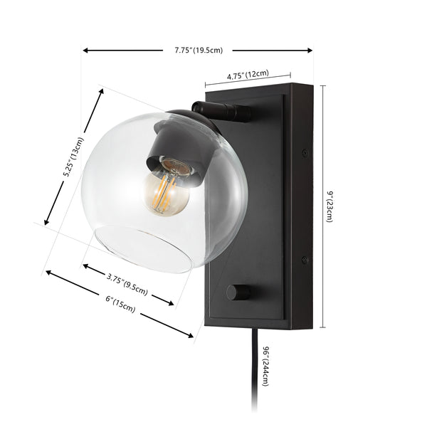 Dimension Image Oil Rubbed Bronze with Clear Globe / 1 Light