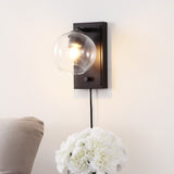 Pivoting 6" Minimalist Modern Plug-In or Hardwired Adjustable Iron LED Wall Sconce with Rotary Dimmer