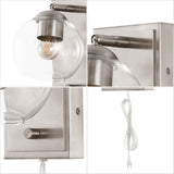 Pivoting 6" Minimalist Modern Plug-In or Hardwired Adjustable Iron LED Wall Sconce with Rotary Dimmer