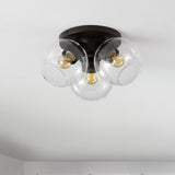 Franklin 11.5" Farmhouse Rustic Iron/Glass LED Semi Flush Mount