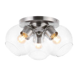 Franklin 11.5" Farmhouse Rustic Iron/Glass LED Semi Flush Mount