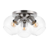 Franklin 11.5" Farmhouse Rustic Iron/Glass LED Semi Flush Mount