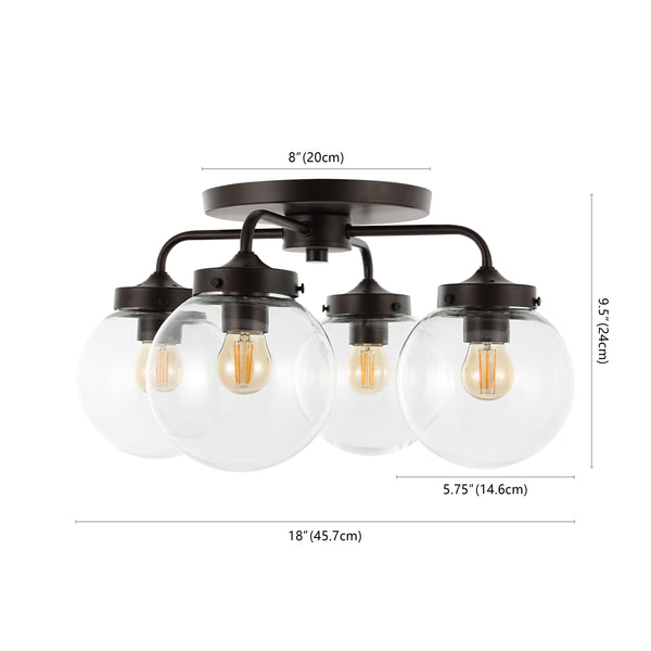 Dimension Image Oil Rubbed Bronze/Clear / 4 Light