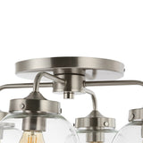 Jana 18" Farmhouse Rustic Iron/Glass LED Semi Flush Mount