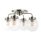 Jana 18" Farmhouse Rustic Iron/Glass LED Semi Flush Mount