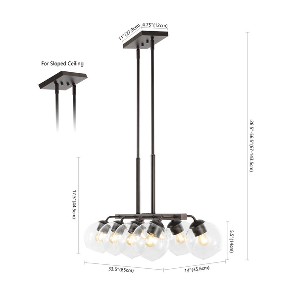 Dimension Image Oil Rubbed Bronze/Clear / 8-Light
