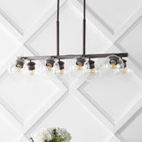 Sydney 33.5" Farmhouse Bohemian Iron/Glass Linear LED Pendant