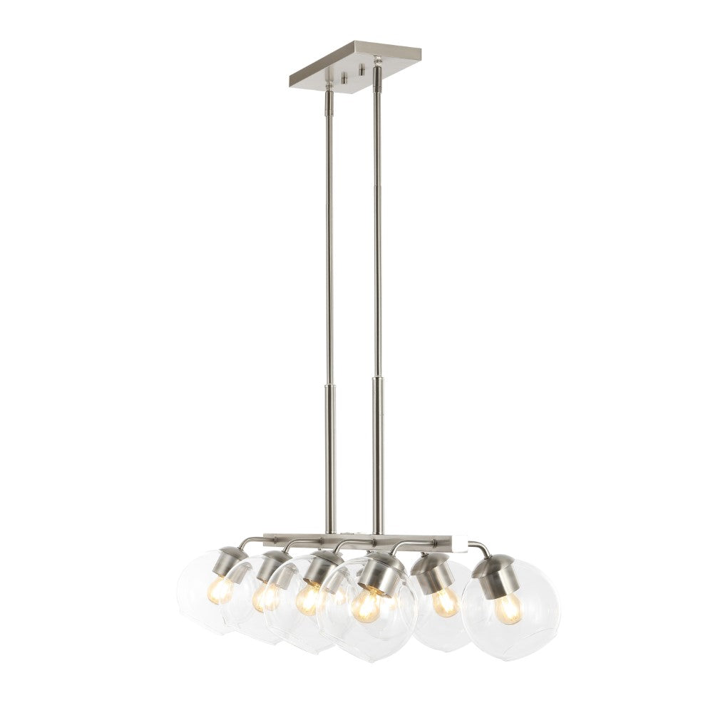 Sydney 33.5" Farmhouse Bohemian Iron/Glass Linear LED Pendant