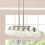 Sydney 33.5" Farmhouse Bohemian Iron/Glass Linear LED Pendant