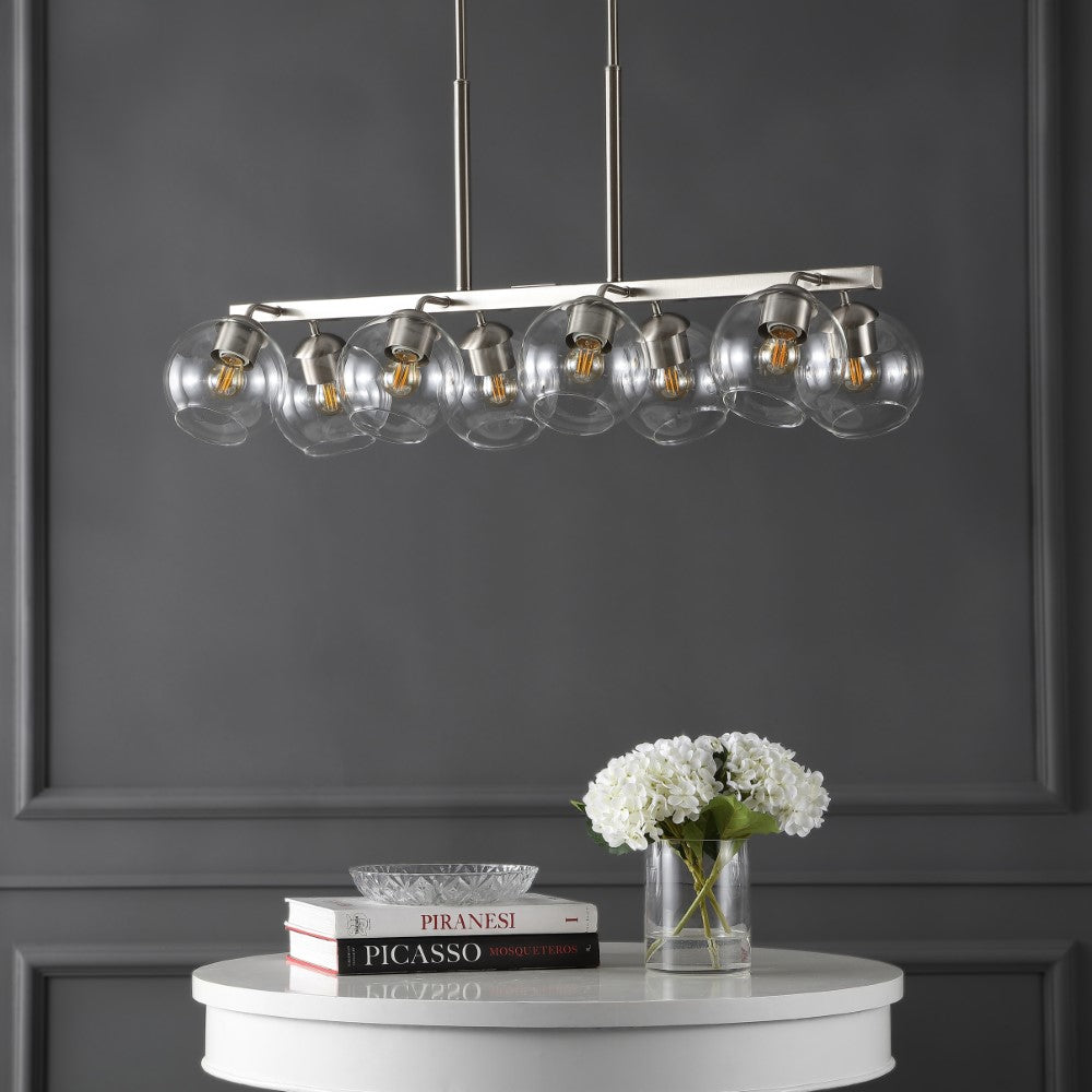 Sydney 33.5" Farmhouse Bohemian Iron/Glass Linear LED Pendant