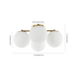 Rios 18" Bohemian Farmhouse Iron/Frosted Glass LED Semi Flush Mount