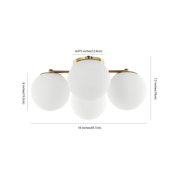 Dimension Image Brass Gold/White / 4 Light