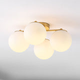 Rios 18" Bohemian Farmhouse Iron/Frosted Glass LED Semi Flush Mount
