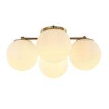 Rios 18" Bohemian Farmhouse Iron/Frosted Glass LED Semi Flush Mount