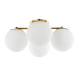 Rios 18" Bohemian Farmhouse Iron/Frosted Glass LED Semi Flush Mount