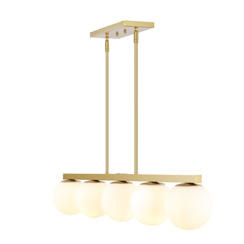 Rogers Parisian 45.5" Modern Glam Iron Globe Linear LED Pendant