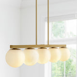 Rogers Parisian 45.5" Modern Glam Iron Globe Linear LED Pendant