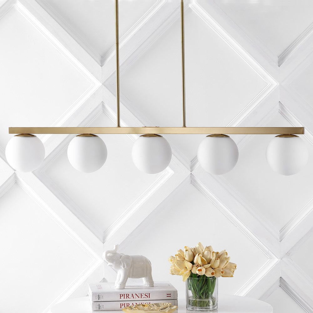Rogers Parisian 45.5" Modern Glam Iron Globe Linear LED Pendant