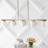 Rogers Parisian 45.5" Modern Glam Iron Globe Linear LED Pendant