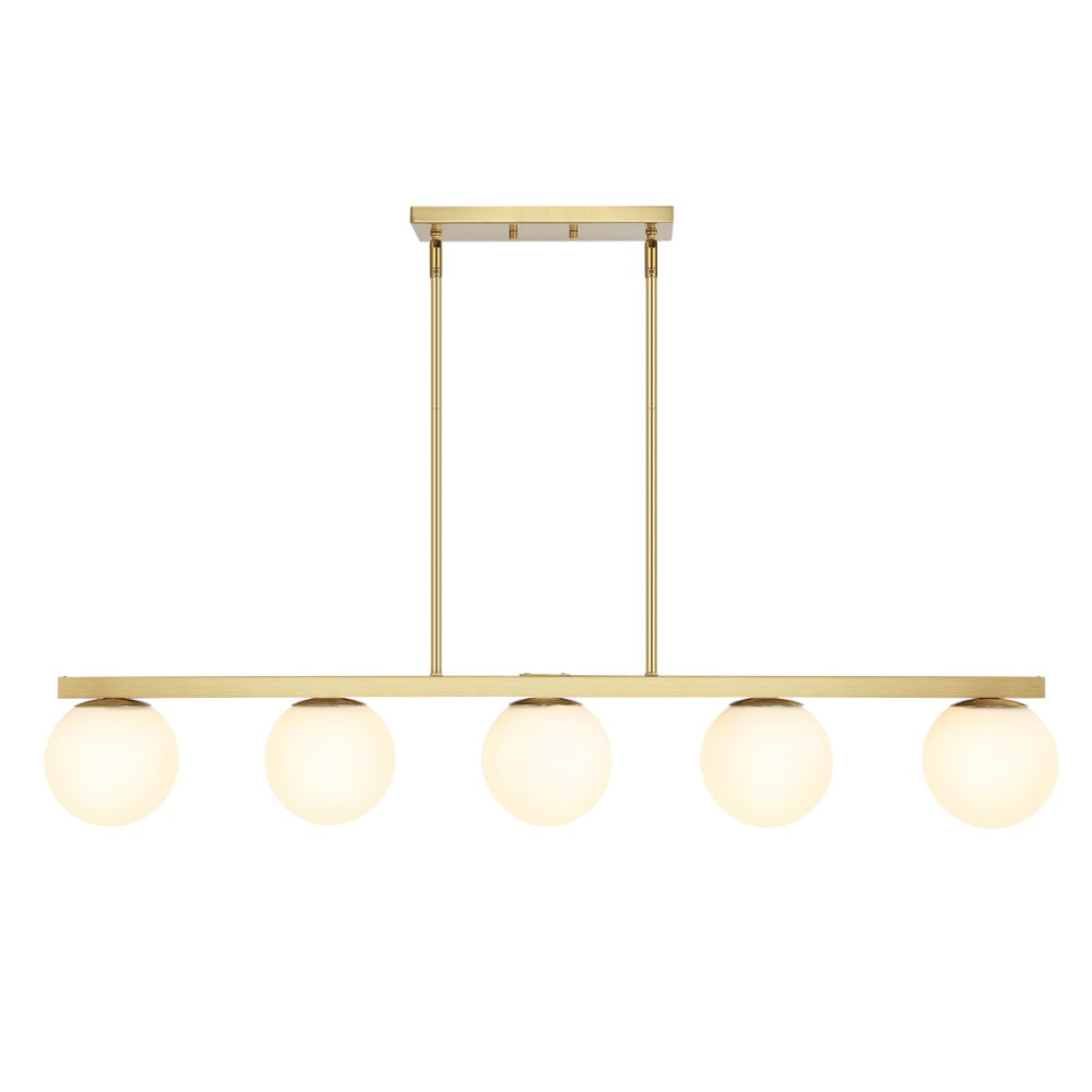 Rogers Parisian 45.5" Modern Glam Iron Globe Linear LED Pendant