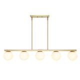 Rogers Parisian 45.5" Modern Glam Iron Globe Linear LED Pendant