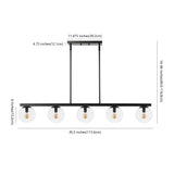 Rogers Parisian 45.5" Modern Glam Iron Globe Linear LED Pendant