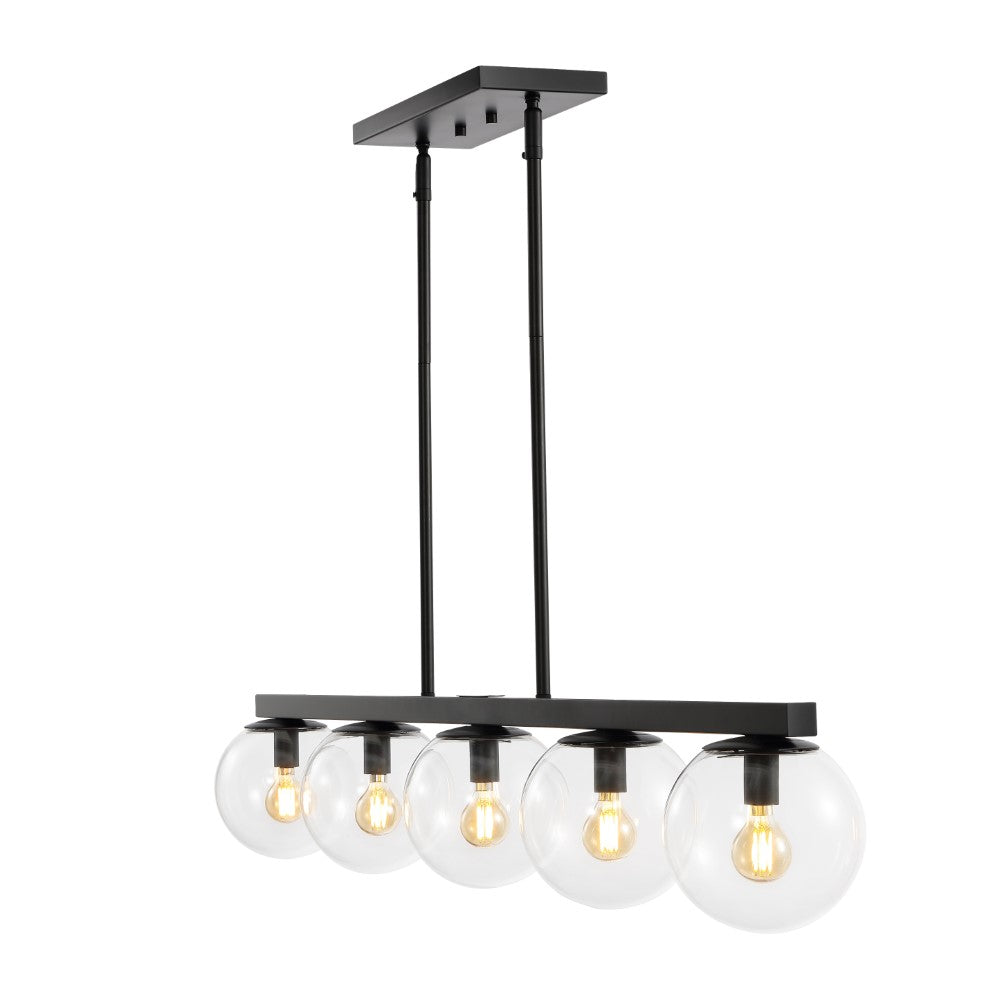 Rogers Parisian 45.5" Modern Glam Iron Globe Linear LED Pendant