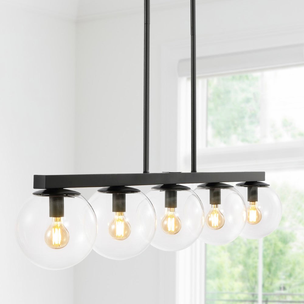 Rogers Parisian 45.5" Modern Glam Iron Globe Linear LED Pendant