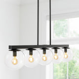 Rogers Parisian 45.5" Modern Glam Iron Globe Linear LED Pendant