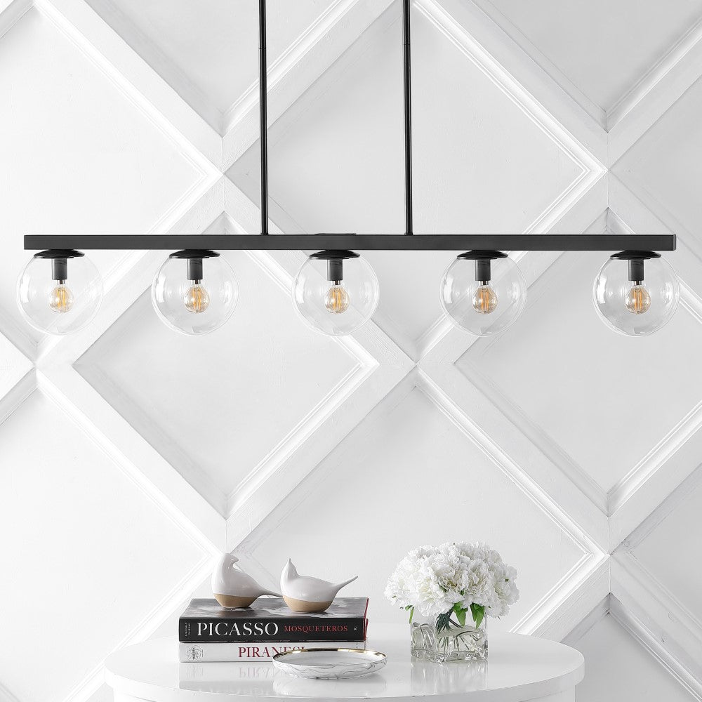 Rogers Parisian 45.5" Modern Glam Iron Globe Linear LED Pendant