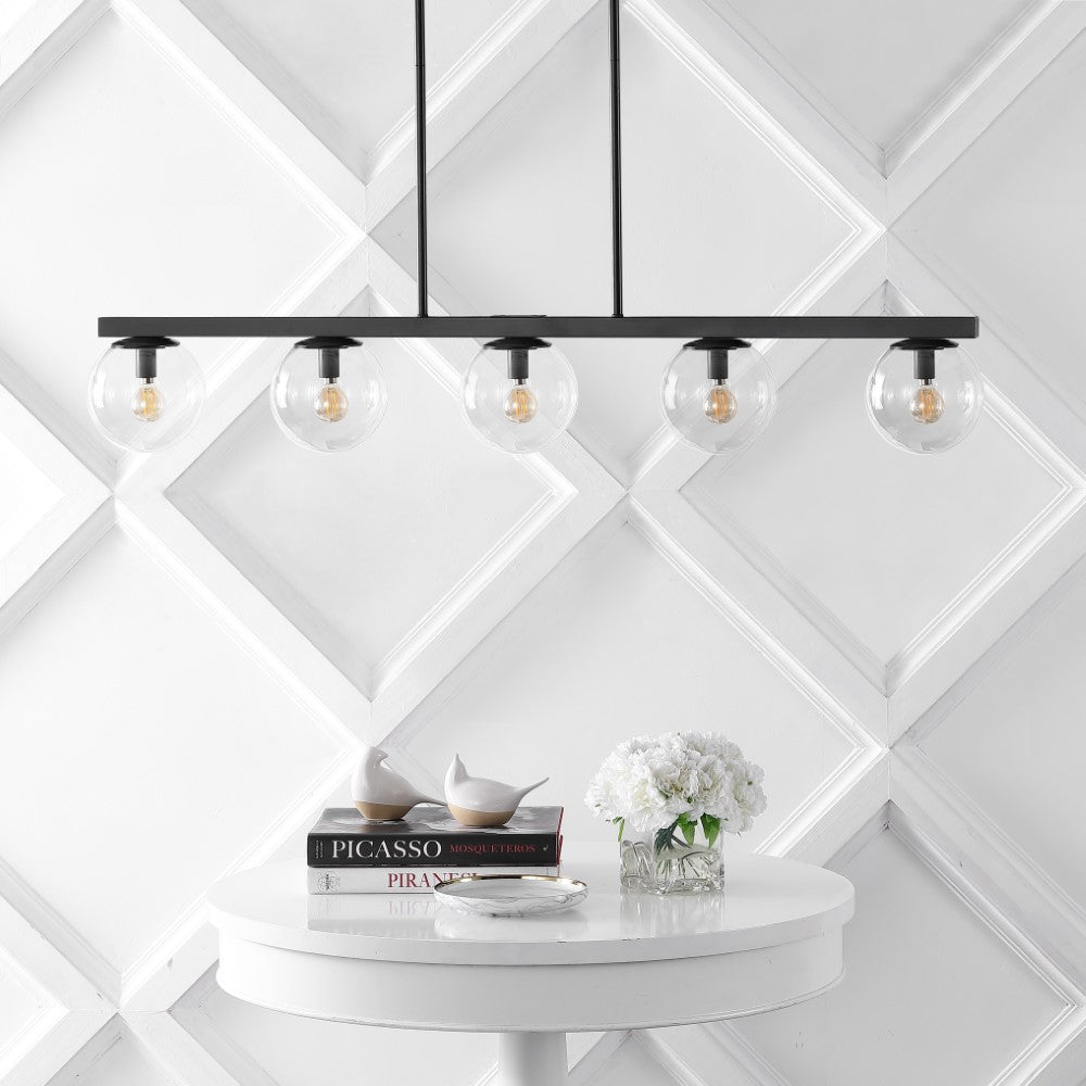 Rogers Parisian 45.5" Modern Glam Iron Globe Linear LED Pendant