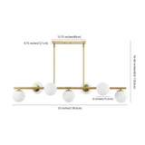 Rogers Parisian 45.5" Modern Glam Iron Globe Linear LED Pendant