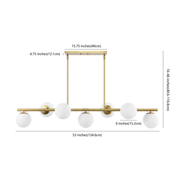 Dimension Image Brass Gold/White / 7 Light