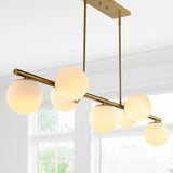 Rogers Parisian 45.5" Modern Glam Iron Globe Linear LED Pendant
