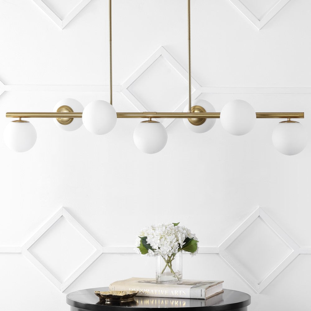 Rogers Parisian 45.5" Modern Glam Iron Globe Linear LED Pendant