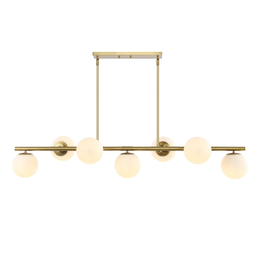 Rogers Parisian 45.5" Modern Glam Iron Globe Linear LED Pendant