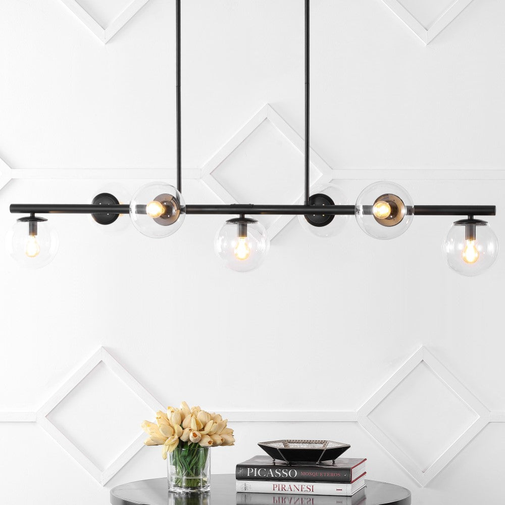 Rogers Parisian 45.5" Modern Glam Iron Globe Linear LED Pendant