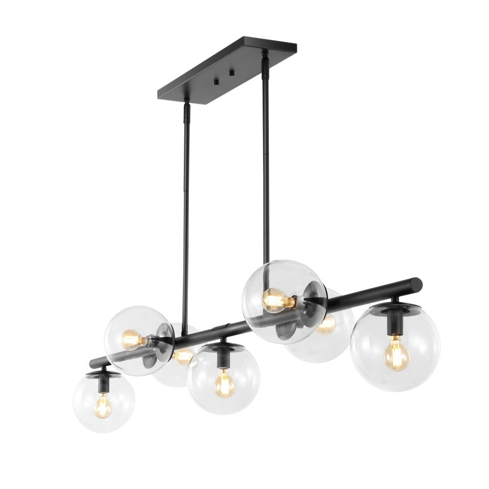 Rogers Parisian 45.5" Modern Glam Iron Globe Linear LED Pendant