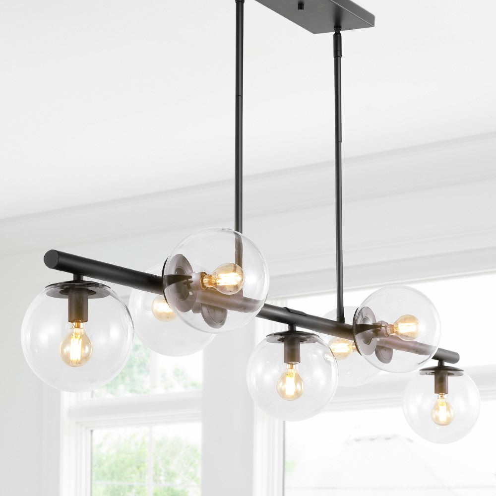 Rogers Parisian 45.5" Modern Glam Iron Globe Linear LED Pendant