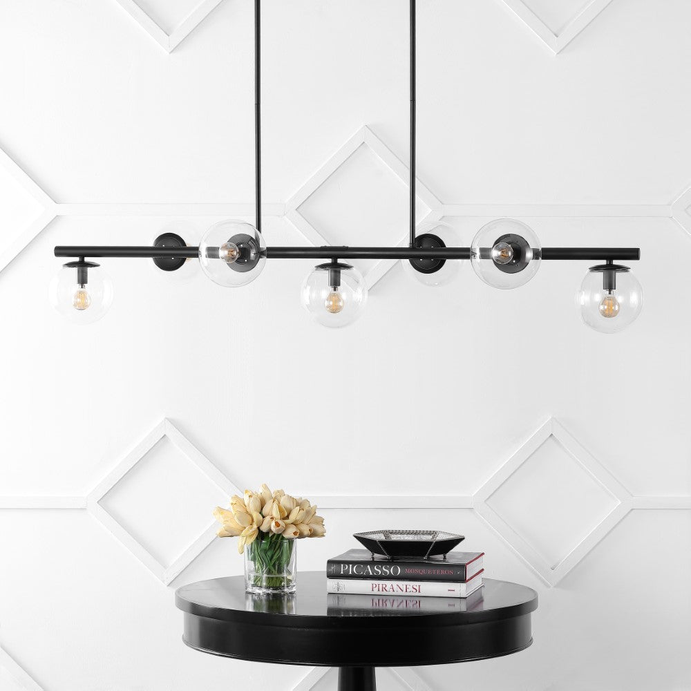 Rogers Parisian 45.5" Modern Glam Iron Globe Linear LED Pendant