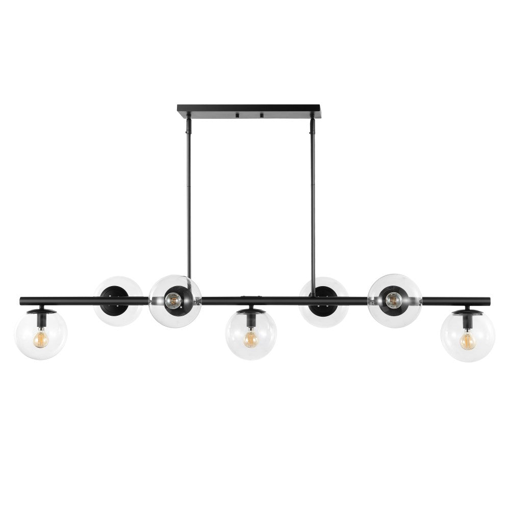 Rogers Parisian 45.5" Modern Glam Iron Globe Linear LED Pendant