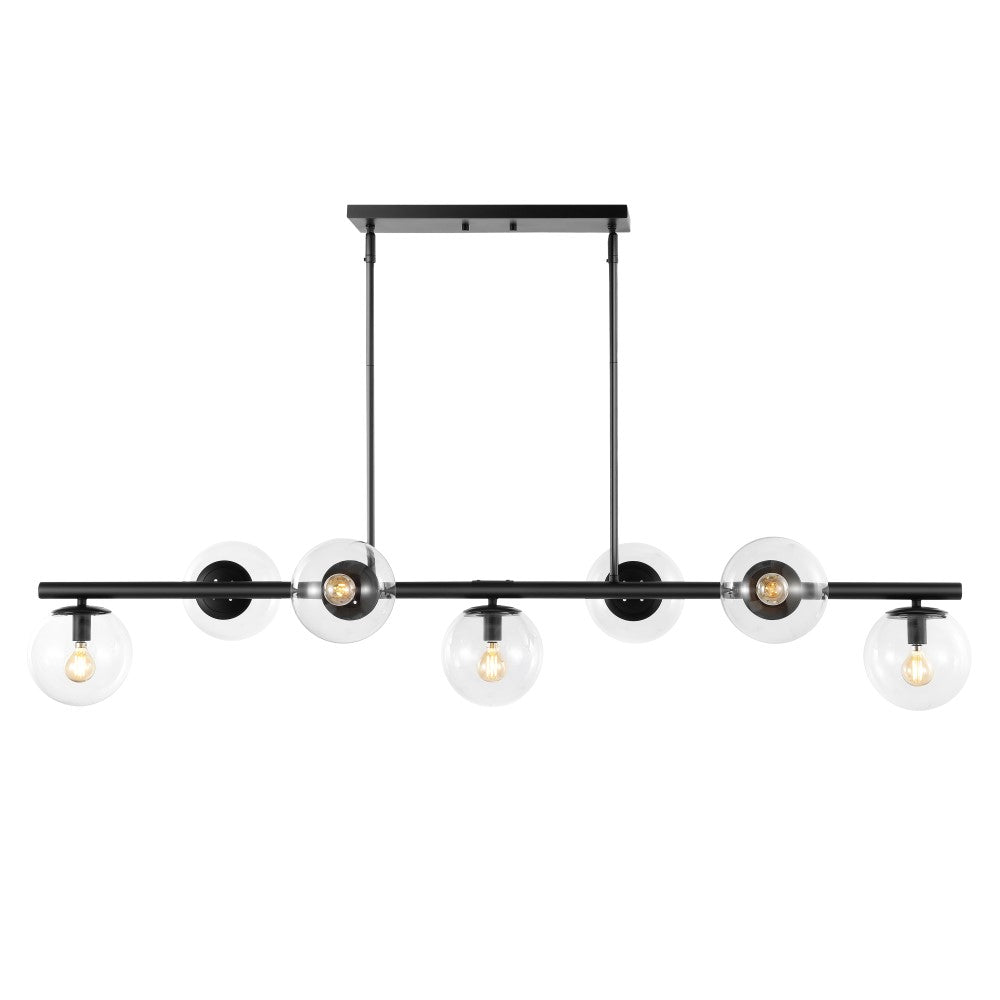 Rogers Parisian 45.5" Modern Glam Iron Globe Linear LED Pendant