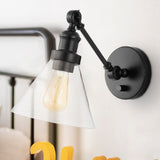 Fowler 8" Iron/Glass Adjustable LED Wall Sconce