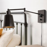Graves 5.75" Iron Contemporary Swing Arm LED Wall Sconce