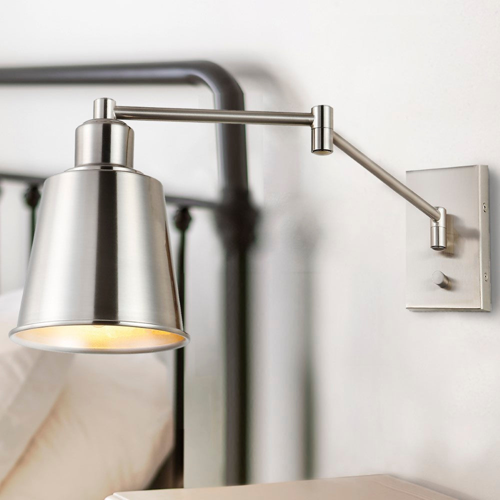 Graves 5.75" Iron Contemporary Swing Arm LED Wall Sconce