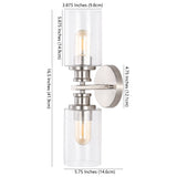 Spencer Edison 16.5" Cylinder Iron/Seeded Glass Farmhouse Contemporary LED Wall Sconce