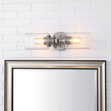 Spencer Edison 16.5" Cylinder Iron/Seeded Glass Farmhouse Contemporary LED Wall Sconce