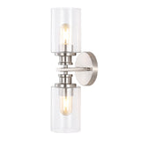 Spencer Edison 16.5" Cylinder Iron/Seeded Glass Farmhouse Contemporary LED Wall Sconce