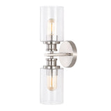 Spencer Edison 16.5" Cylinder Iron/Seeded Glass Farmhouse Contemporary LED Wall Sconce